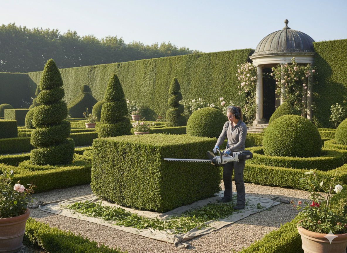Professional hedge trimming service